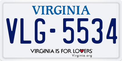 VA license plate VLG5534