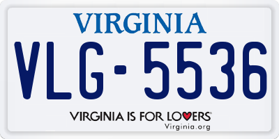VA license plate VLG5536