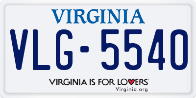 VA license plate VLG5540