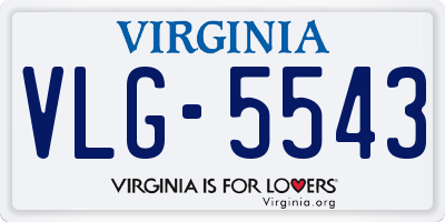 VA license plate VLG5543