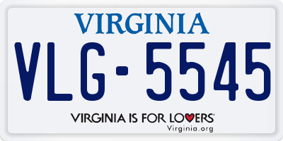 VA license plate VLG5545