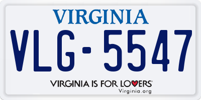 VA license plate VLG5547