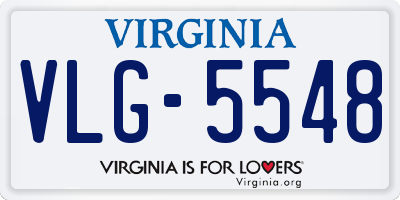 VA license plate VLG5548