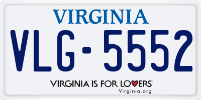 VA license plate VLG5552