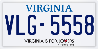 VA license plate VLG5558