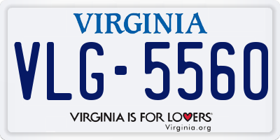 VA license plate VLG5560