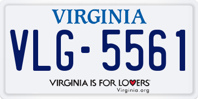VA license plate VLG5561