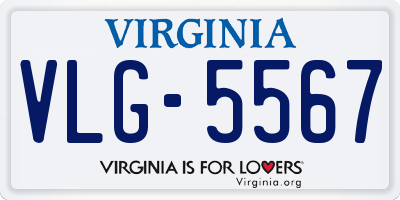 VA license plate VLG5567