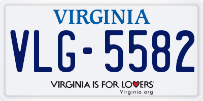 VA license plate VLG5582