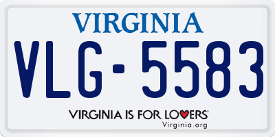 VA license plate VLG5583