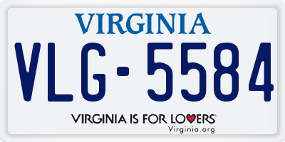 VA license plate VLG5584