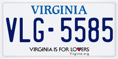 VA license plate VLG5585