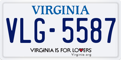 VA license plate VLG5587