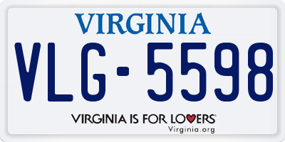 VA license plate VLG5598