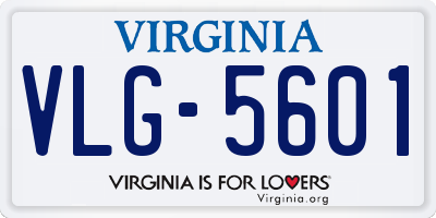 VA license plate VLG5601