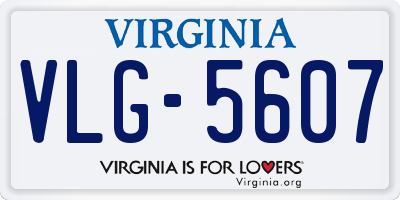 VA license plate VLG5607