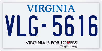 VA license plate VLG5616