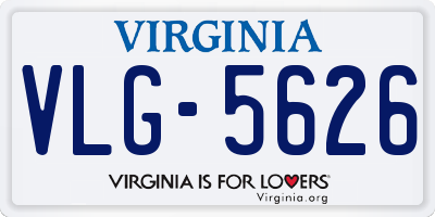 VA license plate VLG5626