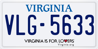 VA license plate VLG5633