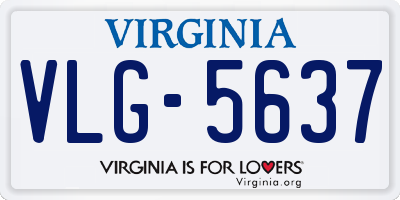 VA license plate VLG5637