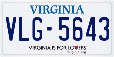VA license plate VLG5643