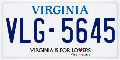 VA license plate VLG5645