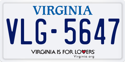 VA license plate VLG5647