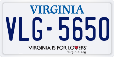 VA license plate VLG5650