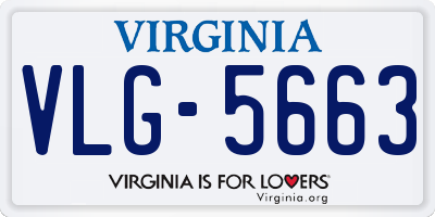 VA license plate VLG5663