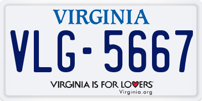 VA license plate VLG5667
