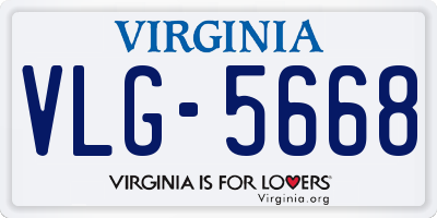 VA license plate VLG5668