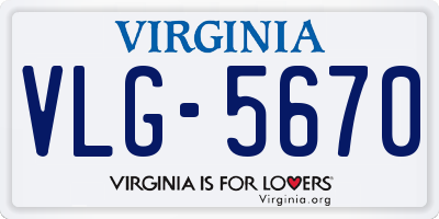 VA license plate VLG5670