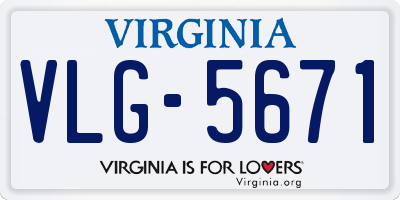 VA license plate VLG5671