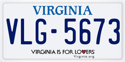 VA license plate VLG5673