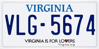 VA license plate VLG5674