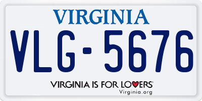 VA license plate VLG5676