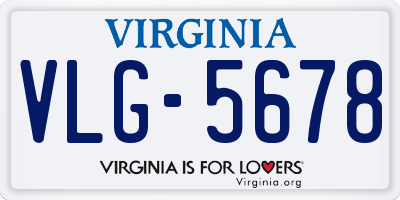 VA license plate VLG5678