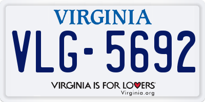 VA license plate VLG5692