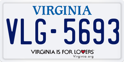 VA license plate VLG5693