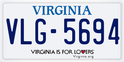 VA license plate VLG5694