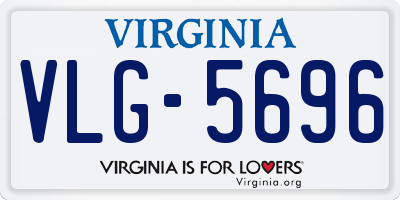 VA license plate VLG5696