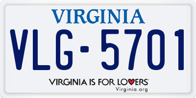 VA license plate VLG5701