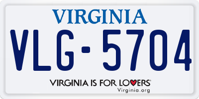 VA license plate VLG5704