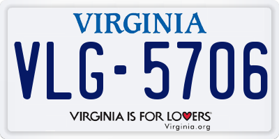 VA license plate VLG5706
