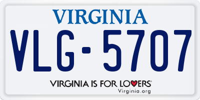VA license plate VLG5707