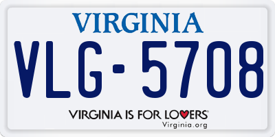 VA license plate VLG5708