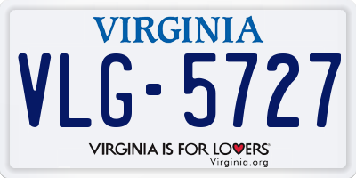 VA license plate VLG5727