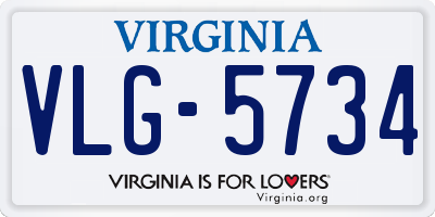 VA license plate VLG5734