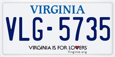 VA license plate VLG5735