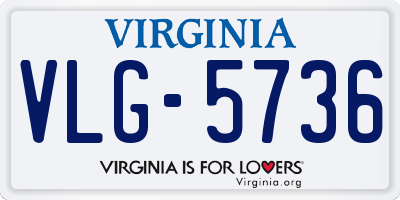 VA license plate VLG5736